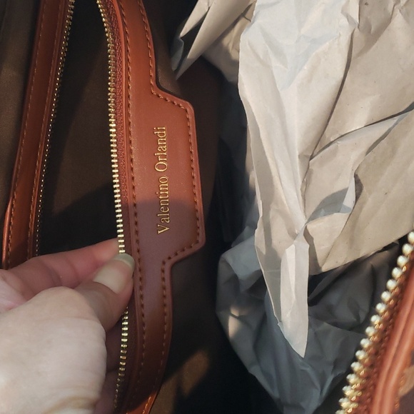 Valentino Orlandi VOVO  Large Italian Crossbody Bag Brown Strap NWT - Picture 5 of 11